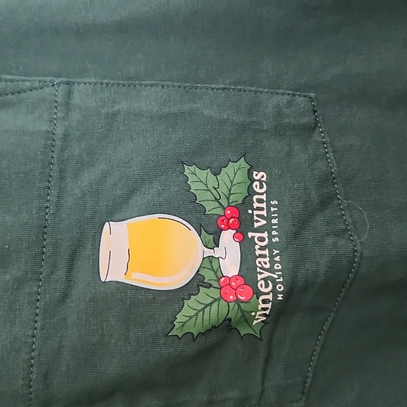 Vineyard Vines Size XL Green Long Sleeve Holiday Spirts Shirt - Picture 3 of 4